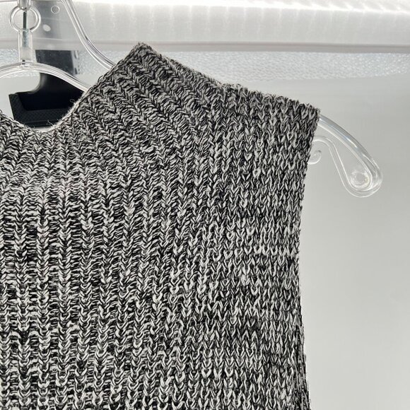 Cupio Women's Knit Sweater Dress Sleeveless Mock Neck Black/Gray Size Medium - Picture 4 of 9